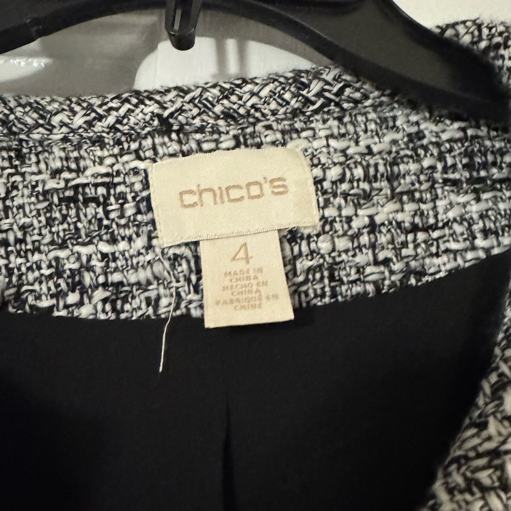 Chico's Black and White Tweed Blazer - Picture 3 of 3
